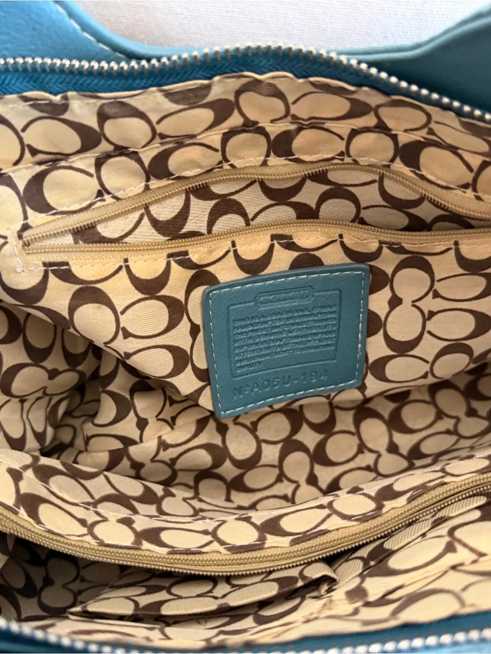 Coach teal leather